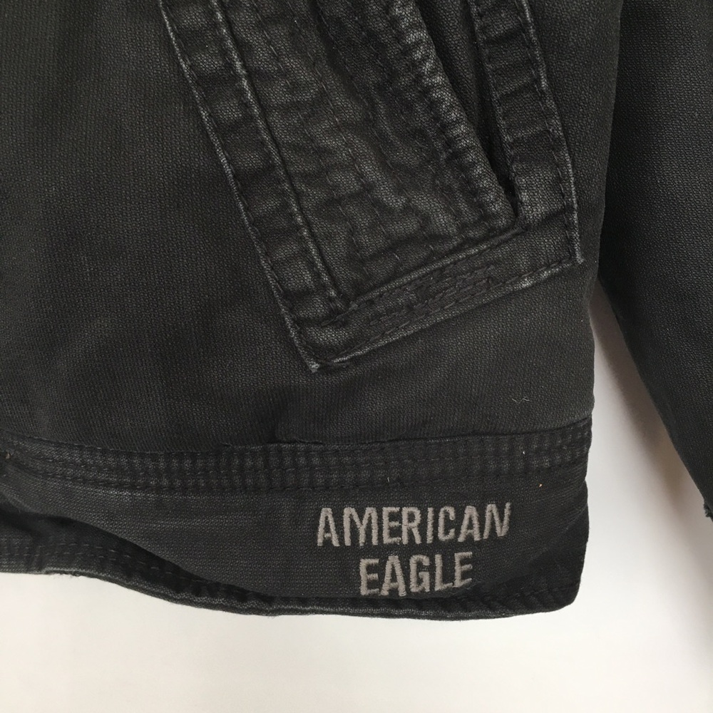 Vintage American Eagle Barn Chore Coat Jacket Canvas Black Quilt Lined Mens L - Picture 5 of 13